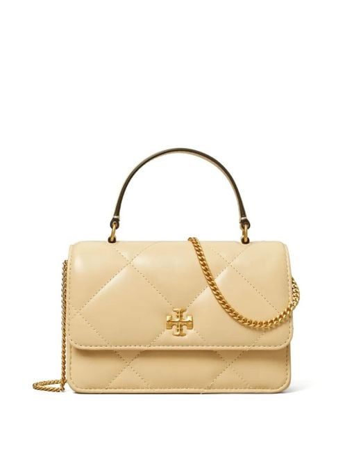 Tory Burch Metallic Kira Diamond Quilt Mini Top Handle