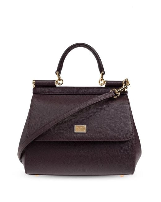 Dolce & Gabbana Purple Sicily Small Bag Stampa Dauphine