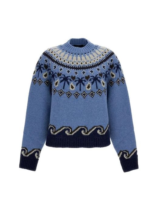 Alanui Blue Pull En Jacquard
