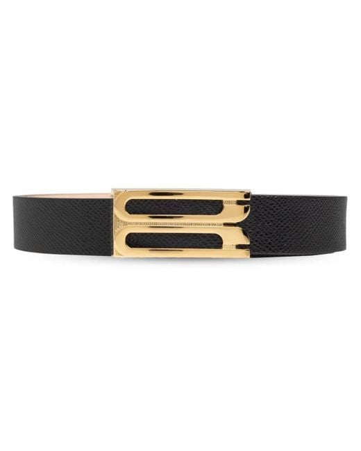 Victoria Beckham Black Minimalist Belt With Simple Buckle Design