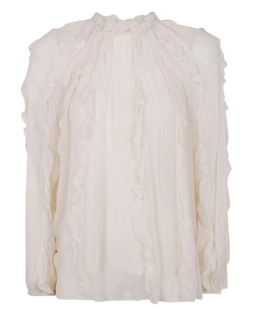 Zimmermann White "Frill" Billow Blouse