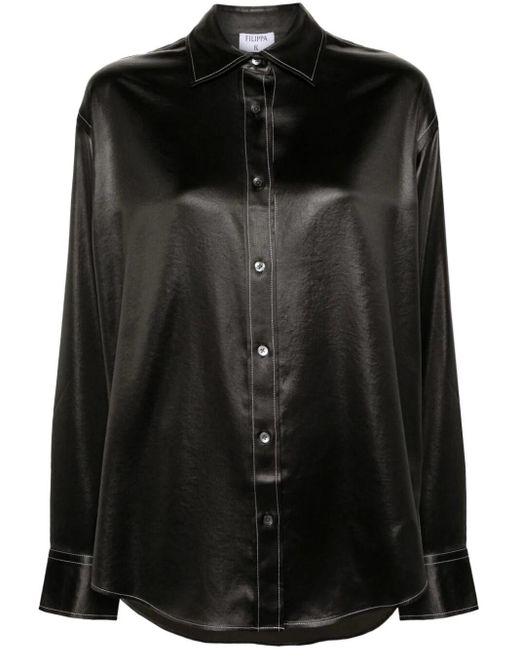 Filippa K Black Glossy Shirt
