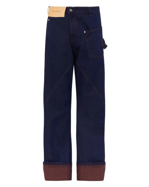 J.W. Anderson Blue Turn Up Twisted Workwear Jeans