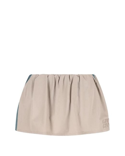 Miu Miu Natural Washed Twill Miniskirt