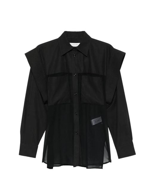 Lanvin Black Patch Pocket Shirt