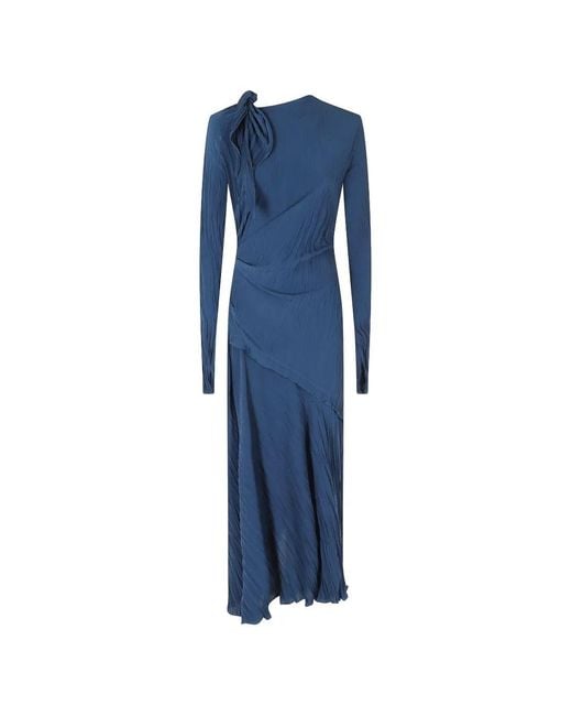 Victoria Beckham Blue Pleated Dress