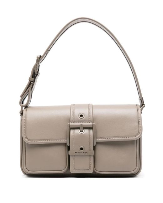 Michael Kors Gray Medium Colby Buckle-Fastening Leather Shoulder Bag