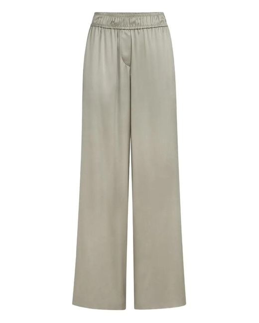 Brunello Cucinelli Gray Silk Trousers