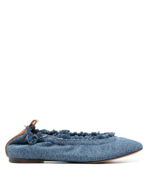 Lanvin Blue Denim Ballerina Shoes