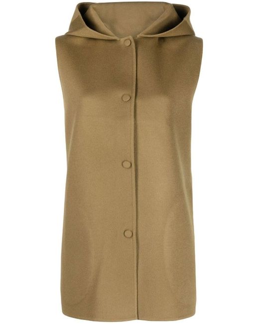 Theory Green Single-breasted Hooded Gilet