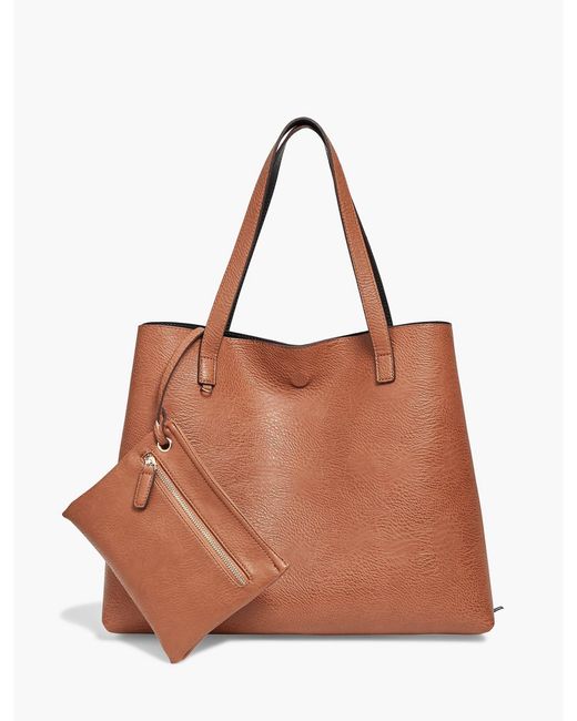 Lucky Brand Reversible Vegan Leather Tote Bag in Black Lyst