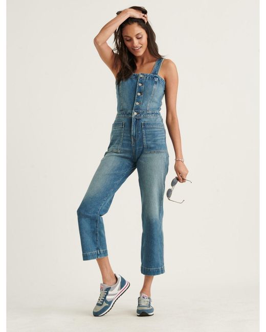 Lucky Brand Cotton Femme Utility Jumpsuit in Blue - Lyst