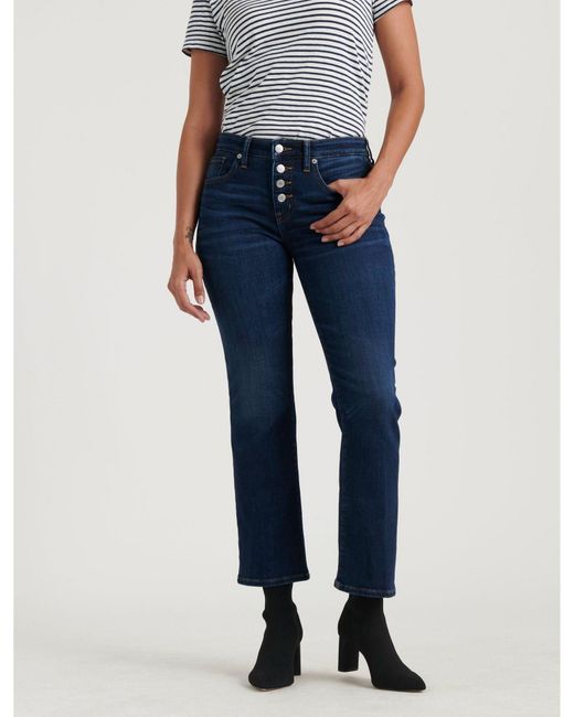 Lucky Brand Denim Mid Rise Ava Crop Mini Boot Jean in Blue - Lyst