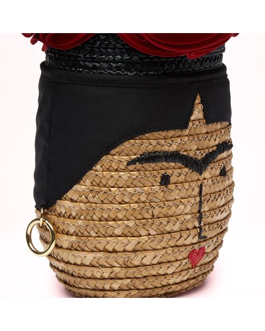 Lulu Guinness Straw Frida Basket Bag in Natural | Lyst UK