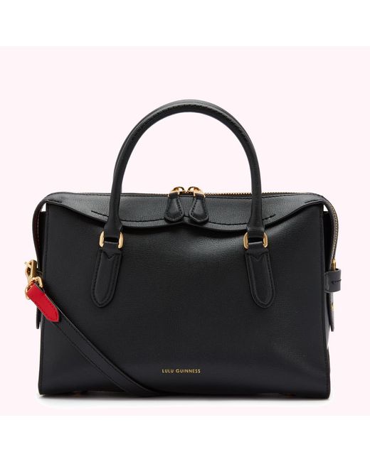 lulu guinness black leather bag