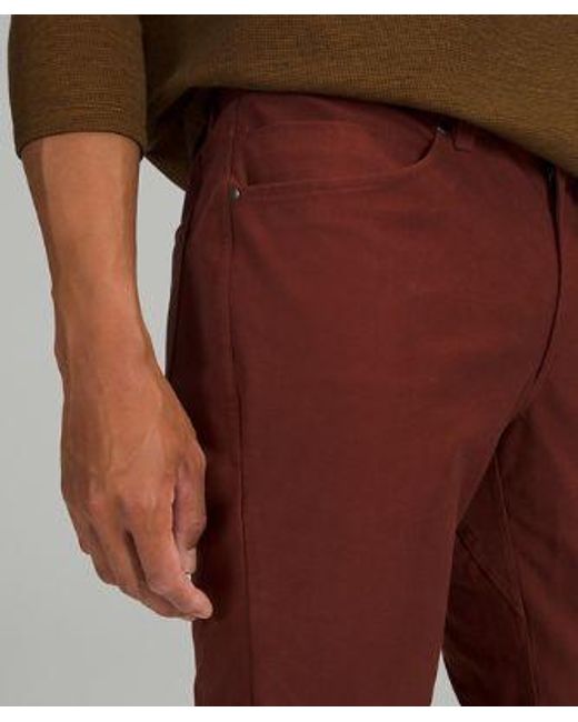 lululemon athletica Red – Abc Slim-Fit 5 Pocket Trousers 34"L Utilitech – //Burgundy – for men