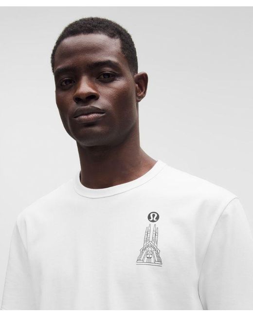 lululemon athletica White – Cotton Jersey T-Shirt Barcelona – – Size Large for men