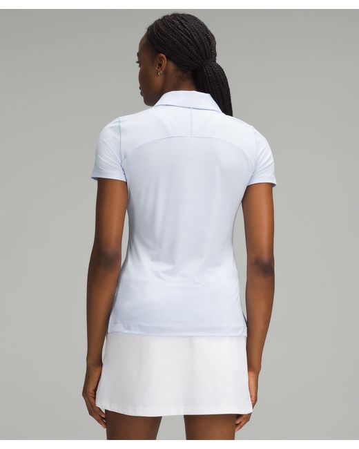 lululemon athletica White Quick Dry Short-sleeve Polo Shirt Straight Hem