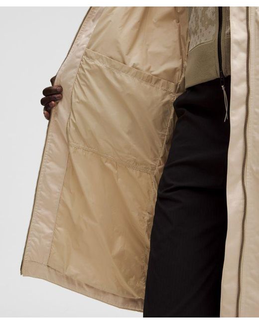 lululemon athletica Natural Taffeta Removable-Hood Long Jacket