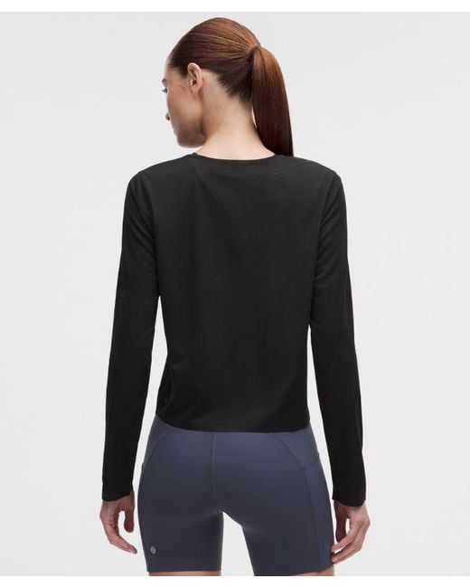 lululemon athletica Black – Fast And Free Long-Sleeve Shirt – – Size Large