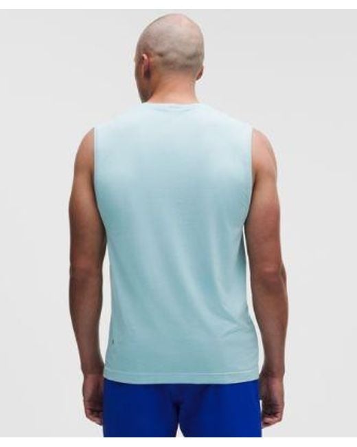 lululemon athletica Blue Metal Vent Tech Sleeveless Shirt for men