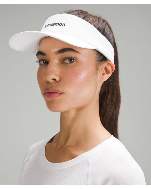 lululemon athletica Removable Sweatband All-sport Visor Hat Wordmark - Color White/black - Size L/xl
