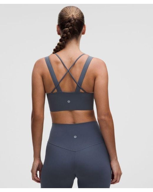 lululemon athletica Blue – Like A Cloud Longline Sports Bra Light Support, D/Dd Cup – – Size 14