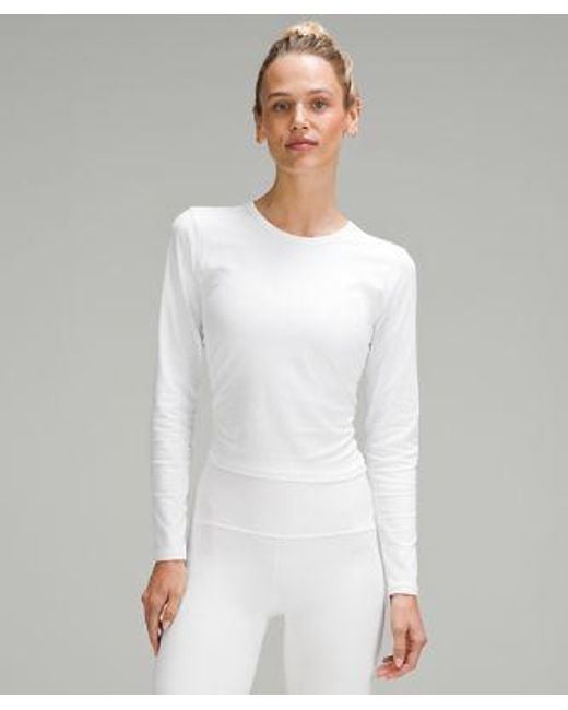 lululemon athletica White All It Takes Ribbed Nulu Long-sleeve Shirt