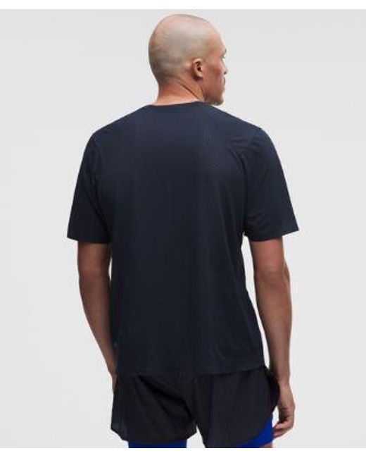 lululemon athletica Blue – Fast And Free Short-Sleeve Shirt Race Length – – Size Large for men