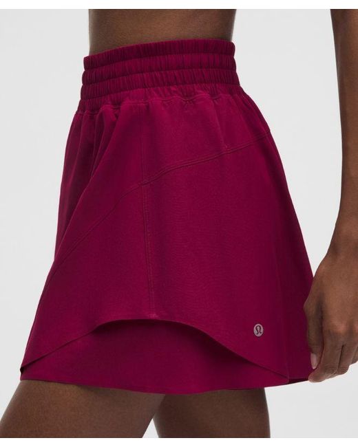 lululemon athletica Red Shake It Out High-Rise Running Short 4"