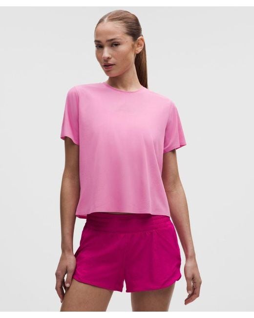 lululemon athletica Purple – Fast And Free Short-Sleeve Shirt – – Size Large