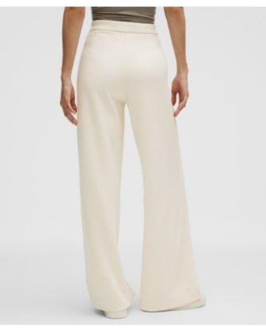 lululemon athletica Natural – Brushed Softstreme Pintuck High-Rise Wide-Leg Pants Regular – – Size Large