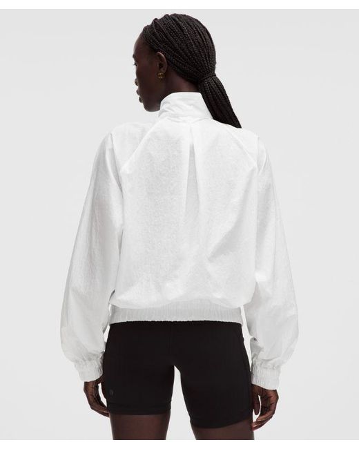 lululemon athletica White – Lightweight Pleated Track Jacket – – Size Large