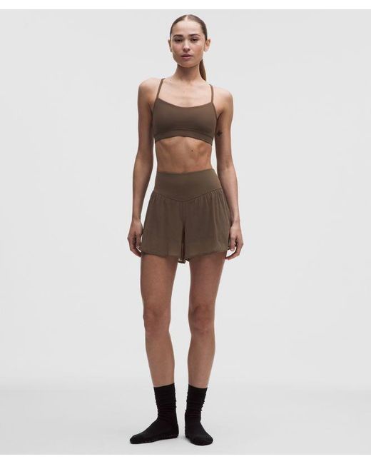 lululemon athletica Natural – Nulu And Mesh High-Rise Studio Shorts – 3.5" – – Size 12