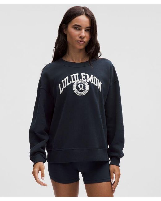lululemon athletica Blue – Perfectly Oversized Crew Sweatshirt Graphic – – Size Large