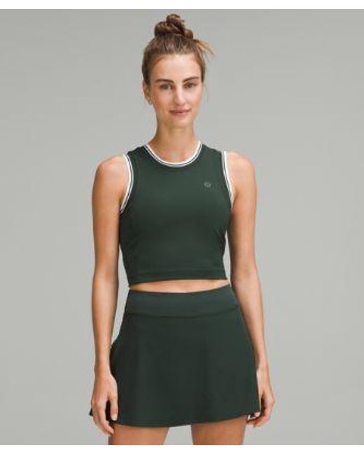 lululemon athletica Green Varsity Scoop-Neck Cropped Tennis Tank Top Medium Support, B/C Cup