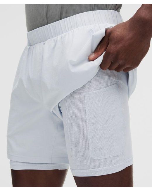 lululemon athletica Gray – Mile Maker Lined Shorts – 6" – – Size Large for men