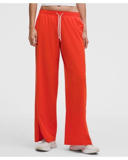 lululemon athletica Red – Court Rival Wide-Leg Track Pants Regular Contrast Drawcord – – Size 4