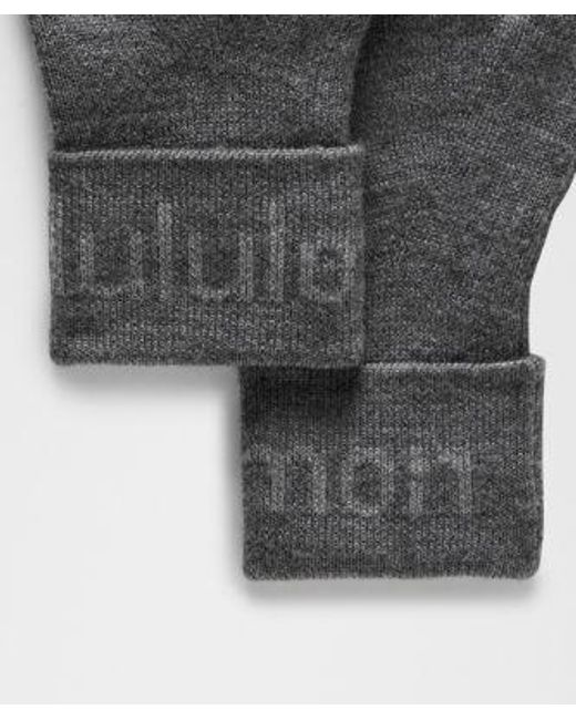 lululemon athletica Gray – Wordmark Merino Mittens – – Size Medium/Large