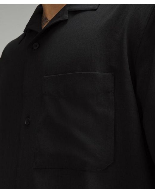 lululemon athletica Black Lightweight Camp Collar Button-up Shirt