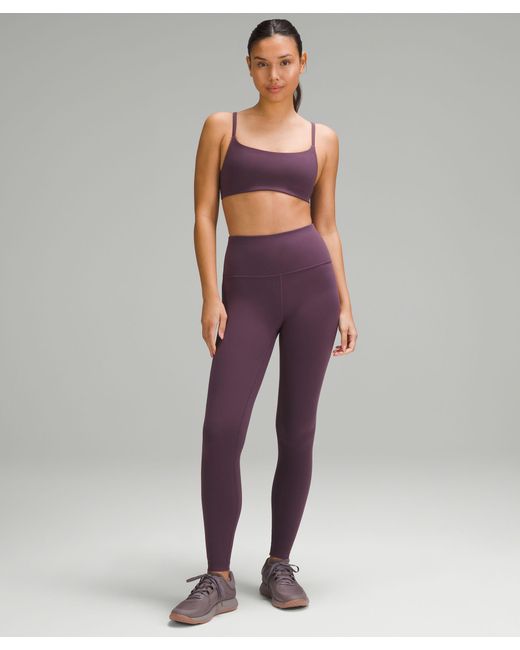 lululemon athletica Purple Wunder Train Strappy Racer Bra Ribbed Light Support, A/b Cup