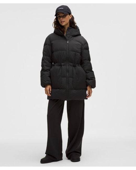 lululemon athletica Black Cinch-Waist 600-Down-Fill Puffer
