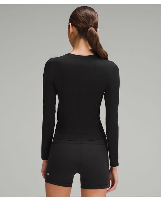 lululemon athletica Black Light Smoothcover Wrap-front Long-sleeve Shirt