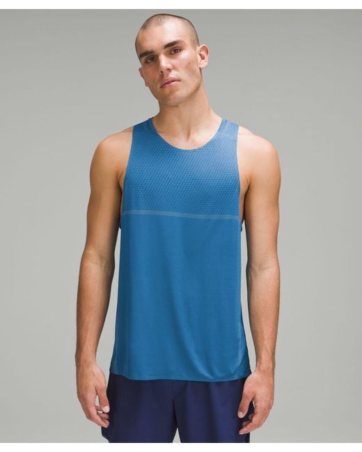 lululemon athletica Fast And Free Singlet Breathe - Color Blue - Size Xl for men