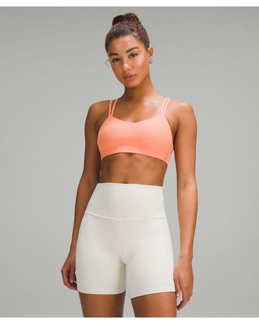 lululemon athletica White Like A Cloud Ribbed Bra Light Support, B/c Cup