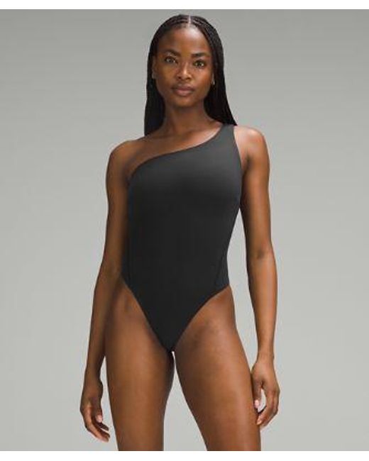 lululemon athletica Brown Wundermost Bodysuit - Ultra-soft Nulu Asymmetrical Bodysuit
