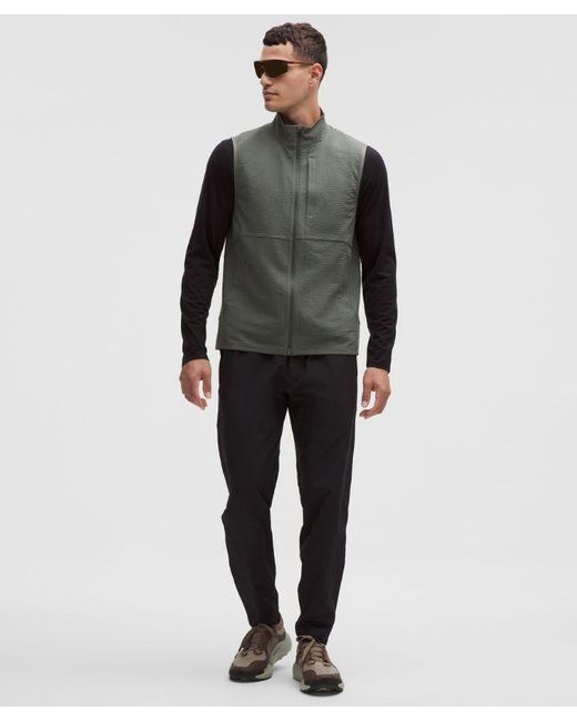 lululemon athletica Gray Grid Fleece Full-Zip Vest for men