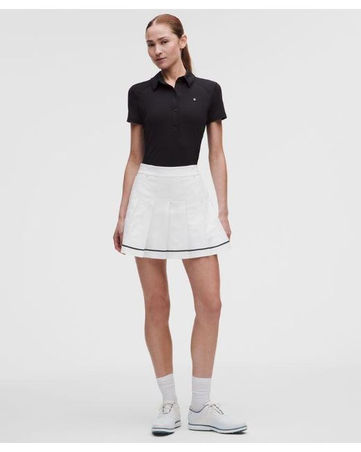 lululemon athletica White – Box-Pleat High-Rise A-Line Golf Skirt – – Size 28