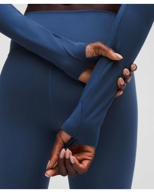 lululemon athletica Blue Swiftly Tech Cropped Long-Sleeve Shirt 2