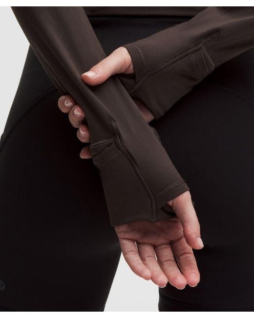 lululemon athletica Black – It's Rulu Cropped Half Zip Long-Sleeve Top – – Size Large